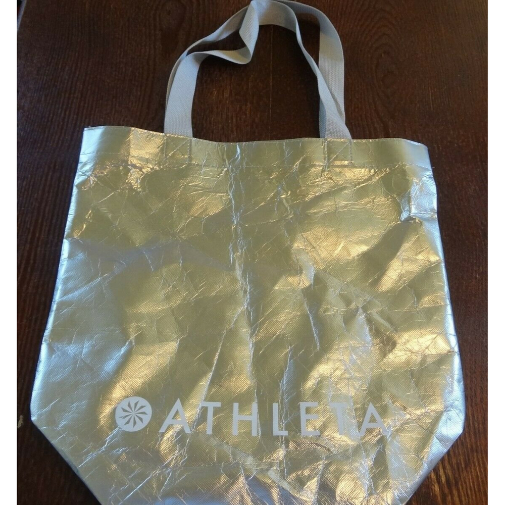 Athleta metallic/silver tote bag gym bag beachbag shopping bag